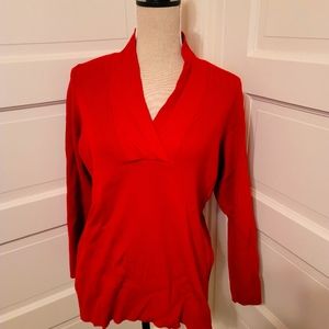 Red v neck sweater